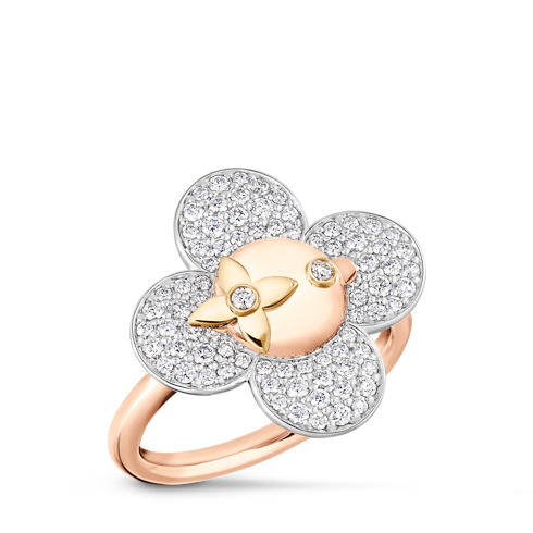Categories Rings Vivienne Ring, 3 Golds and Diamonds | Louis Vuitton ® (Product zoom)