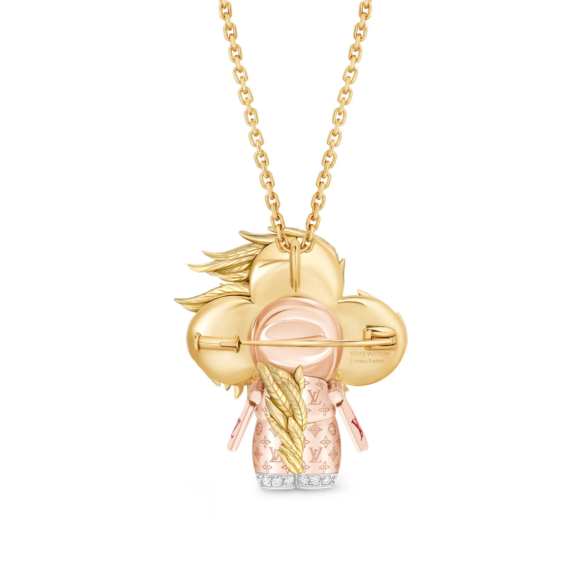  Jewelry Necklaces and Pendants Vivienne Rooster Pendant, 3 Golds, Lacquer, Diamonds & Colored Gemstones | Louis Vuitton ® (Product zoom)