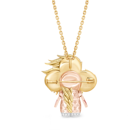 Jewelry Necklaces and Pendants Vivienne Rooster Pendant, 3 Golds, Lacquer, Diamonds & Colored Gemstones | Louis Vuitton ® (Product zoom)
