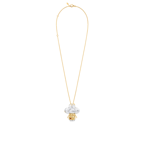 Jewelry Necklaces and Pendants Vivienne Snake Pendant, Yellow Gold, White Gold, Lacquer, Diamonds & Colored Gemstones | Louis Vuitton ® (Product zoom)