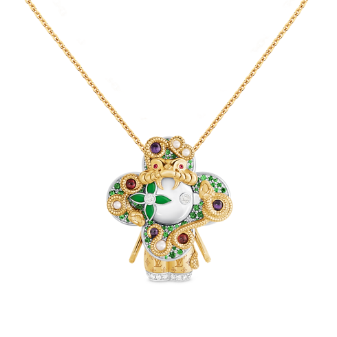 Jewelry Necklaces and Pendants Vivienne Snake Pendant, Yellow Gold, White Gold, Lacquer, Diamonds & Colored Gemstones | Louis Vuitton ® (Product zoom)