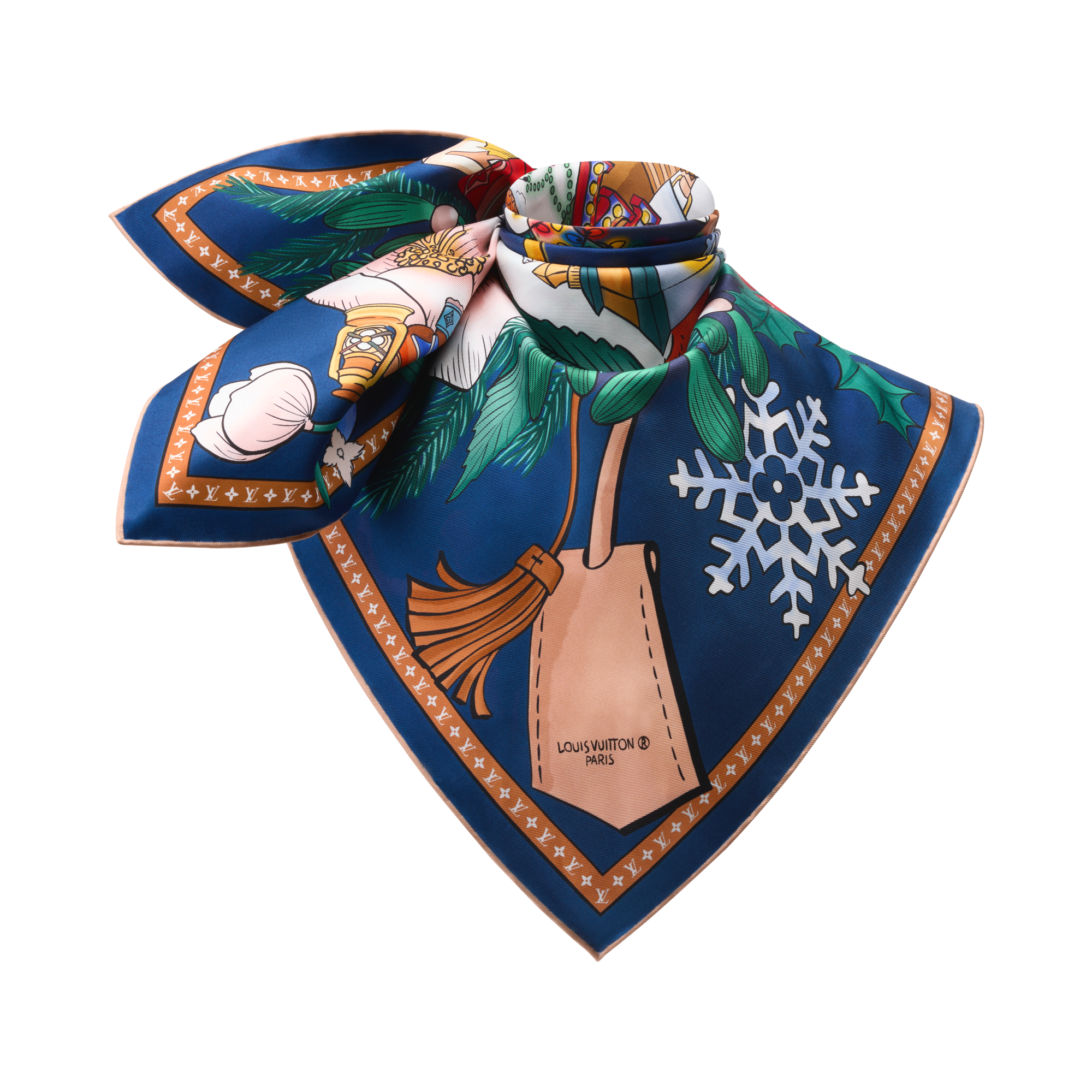 S00 Accessories Silk Squares and Bandeaus  Vivienne Winter Celebration Square 90 | Louis Vuitton ® (Product zoom)