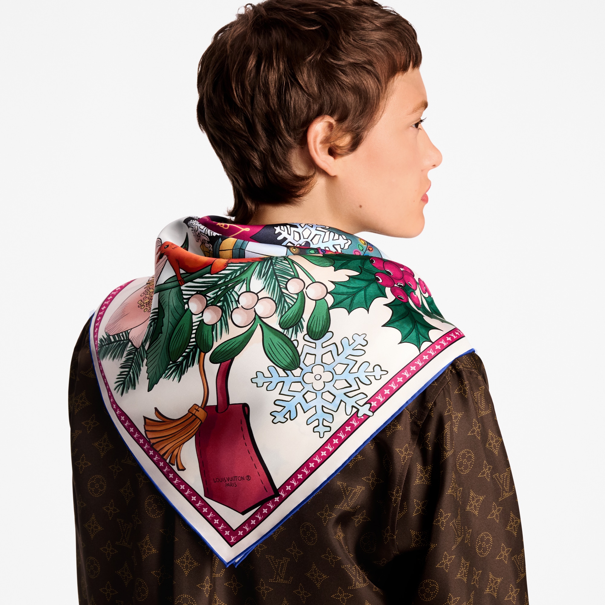 S00 Accessories Silk Squares and Bandeaus  Vivienne Winter Celebration Square 90 | Louis Vuitton ® (Product zoom)