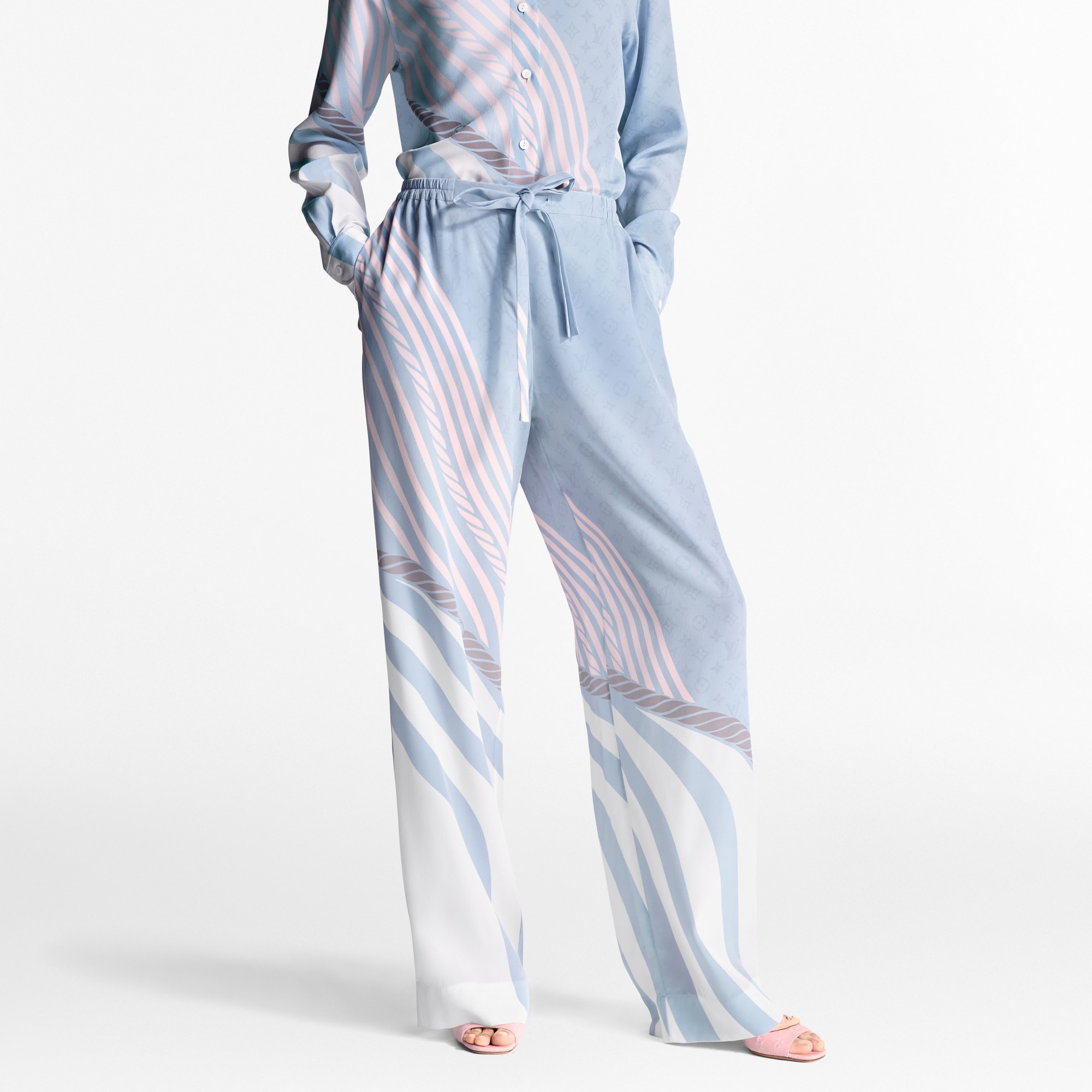  Ready-to-Wear Pants Wave Print Pajama Pants  | Louis Vuitton ® (Product zoom)