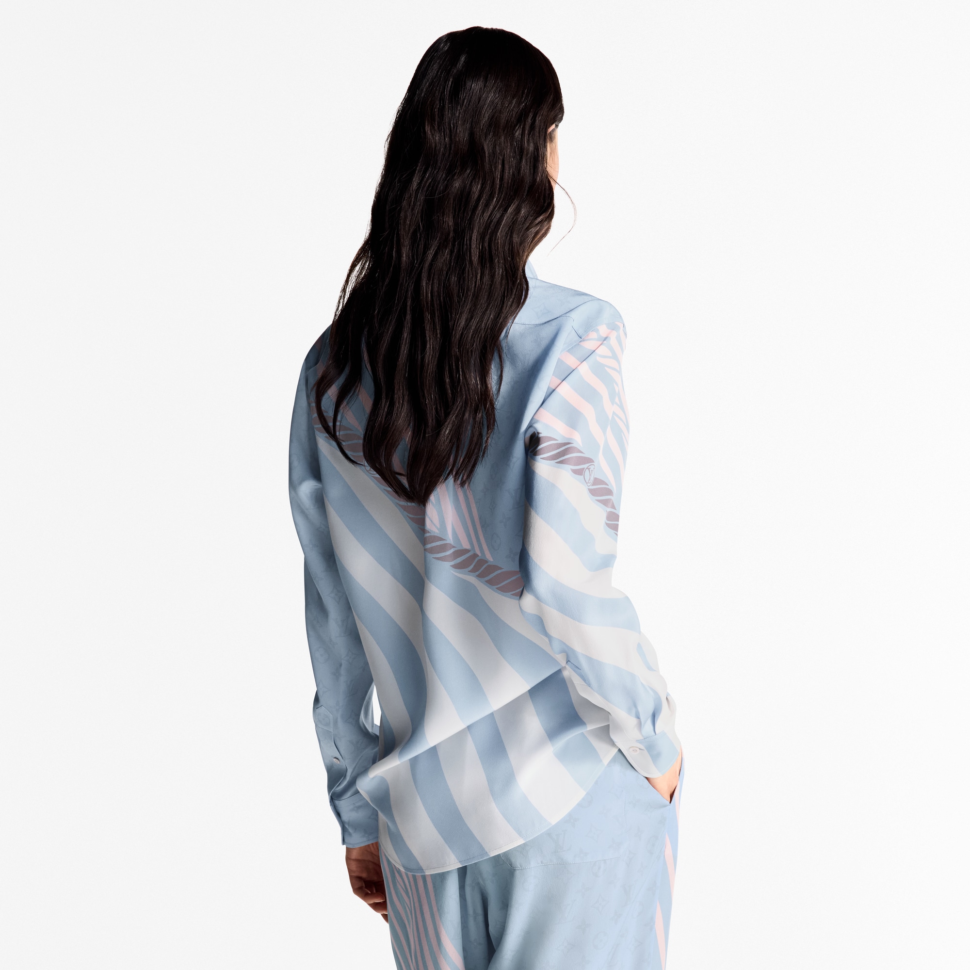  Ready-to-Wear Tops Wave Print Silk Shirt  | Louis Vuitton ® (Product zoom)