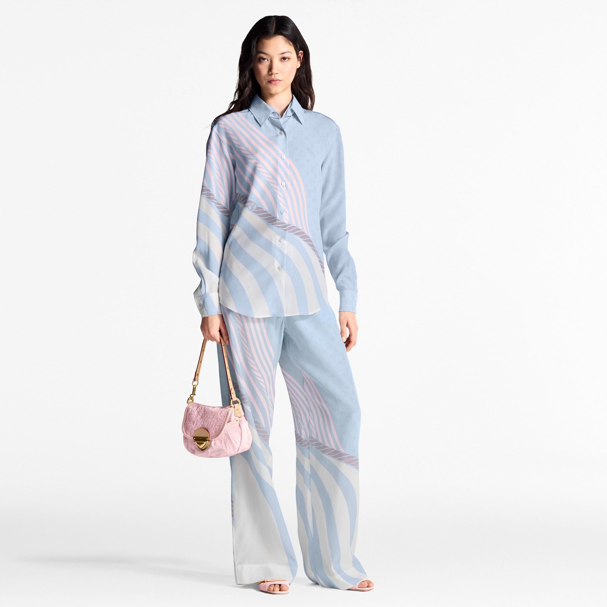  Ready-to-Wear Tops Wave Print Silk Shirt  | Louis Vuitton ® (Product zoom)