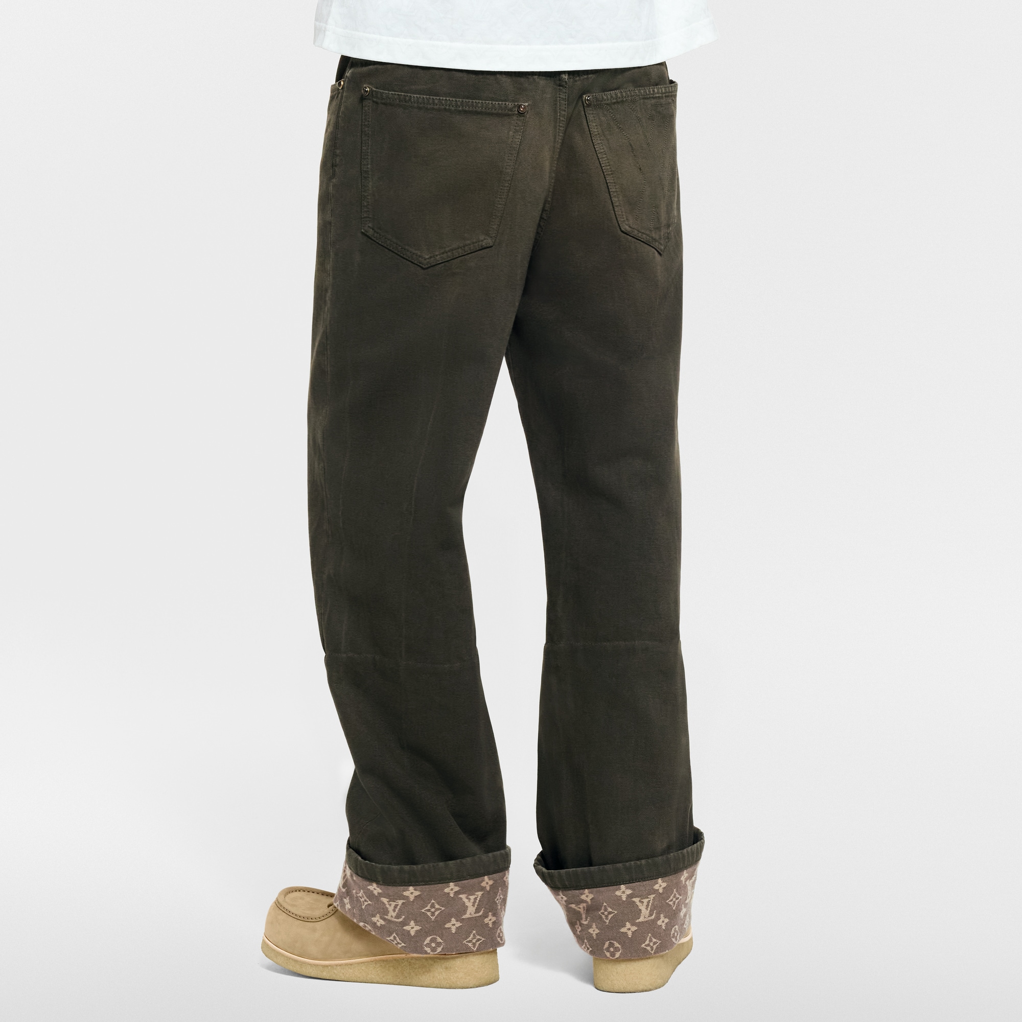  Ready-to-Wear Denim Waxed Denim Pants With Signature Turn-Ups | Louis Vuitton ® (Product zoom)
