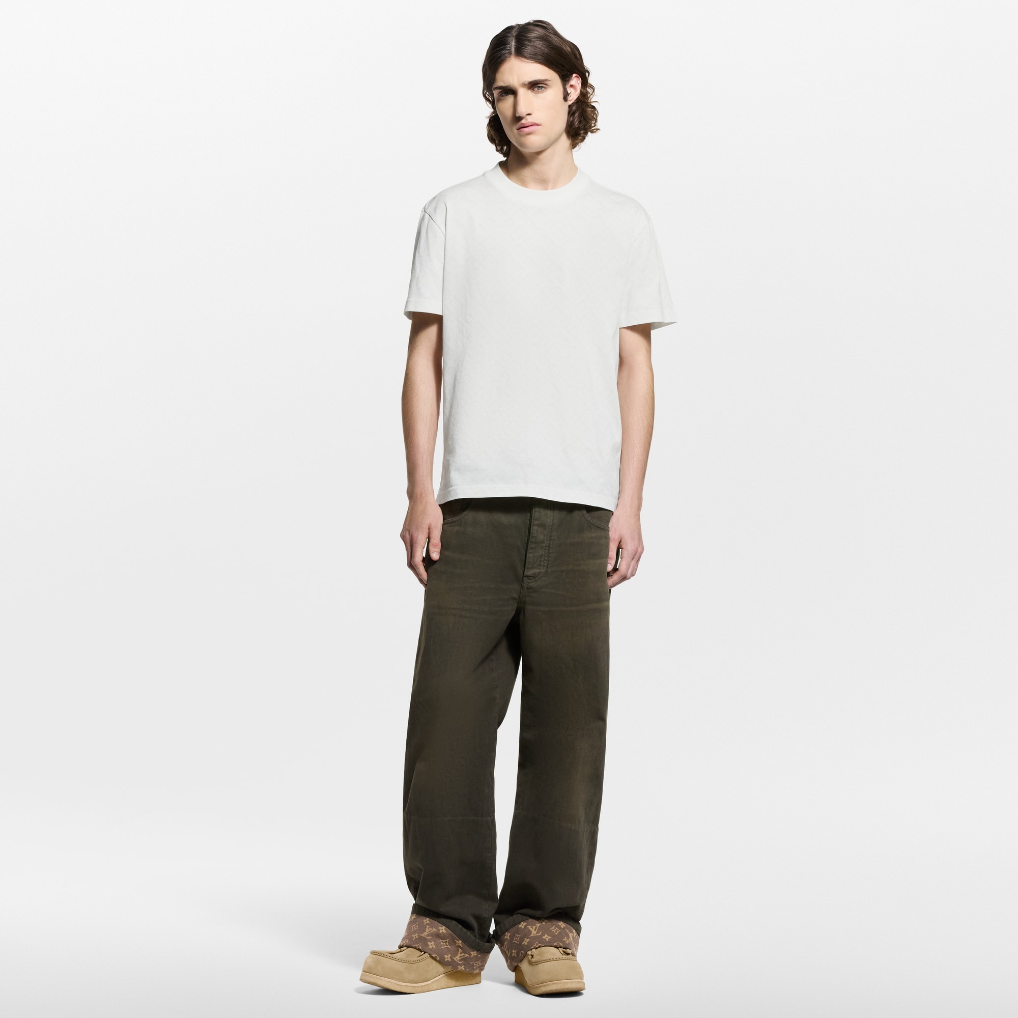  Ready-to-Wear Denim Waxed Denim Pants With Signature Turn-Ups | Louis Vuitton ® (Product zoom)