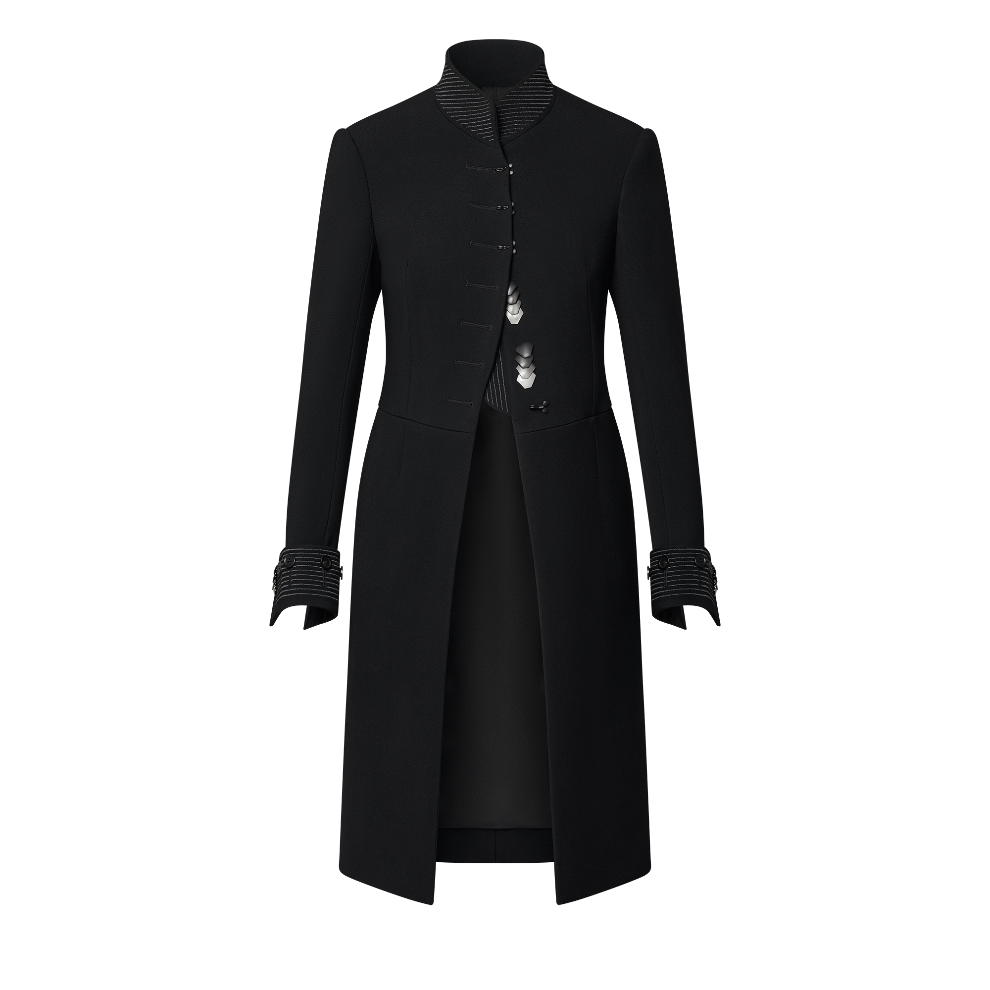 Trench Coat Lv Wool Jacket Wool Crepe Riding Coat Women Ready-to