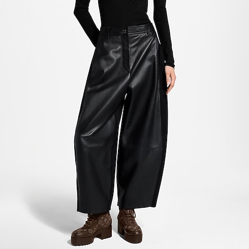 Ready-to-Wear New In Ready-to-Wear Wool Insert Leather Balloon Pants | Louis Vuitton ® (Product zoom)