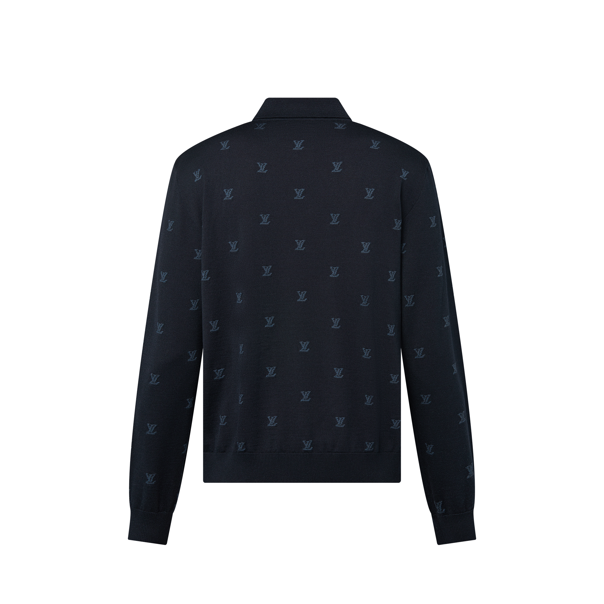  Ready-to-Wear All Ready-to-Wear Wool, Silk And Cashmere-Blend Long Sleeve LV Blason Polo | Louis Vuitton ® (Product zoom)