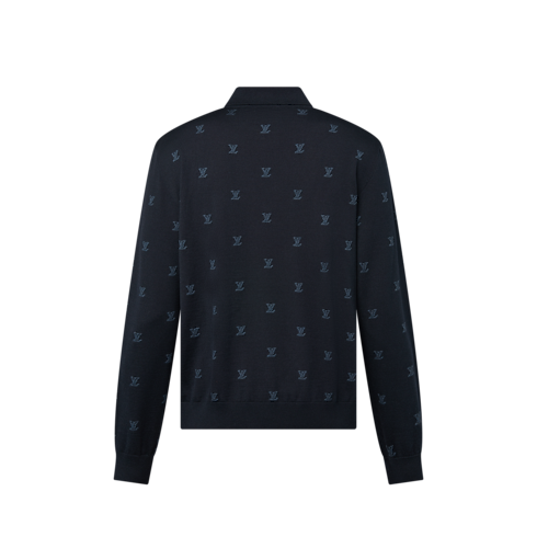 Ready-to-Wear All Ready-to-Wear Wool, Silk And Cashmere-Blend Long Sleeve LV Blason Polo | Louis Vuitton ® (Product zoom)