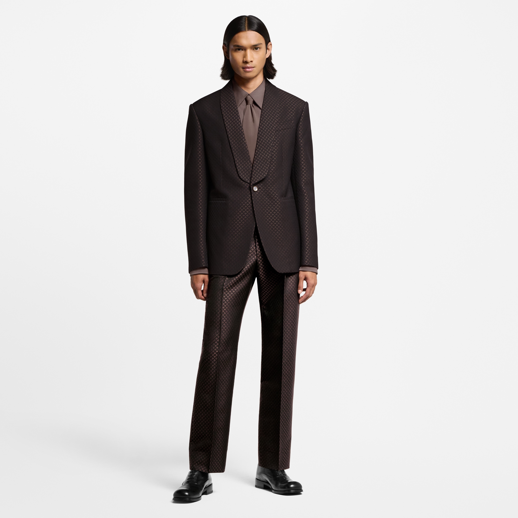  Ready-to-Wear All Ready-to-Wear Wool-Silk Blend Monogram Single-Breasted Tuxedo Jacket | Louis Vuitton ® (Product zoom)