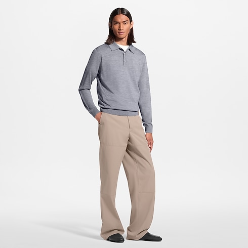 Ready-to-Wear All Ready-to-Wear Wool Silk Cashmere Long-Sleeved Polo Shirt | Louis Vuitton ® (Product zoom)