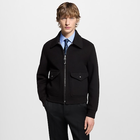 Ready-to-Wear Coats and Outerwear Wool-Silk Double Face Blouson | Louis Vuitton ® (Product zoom)