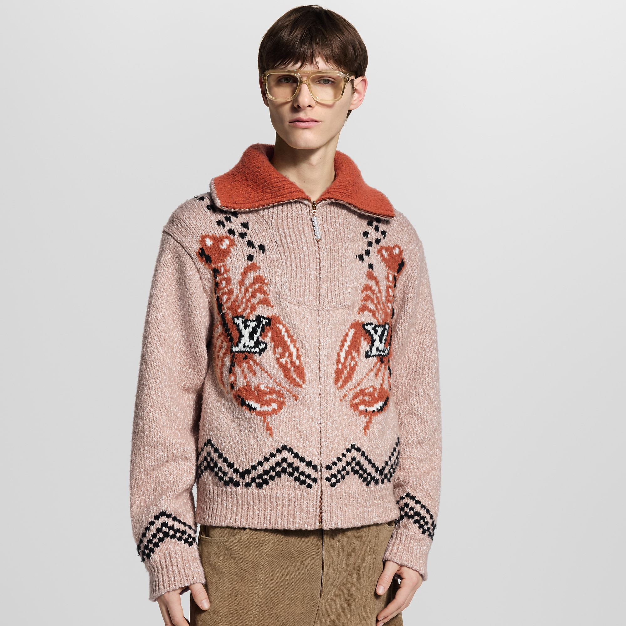 Zippered Knitted Blouson