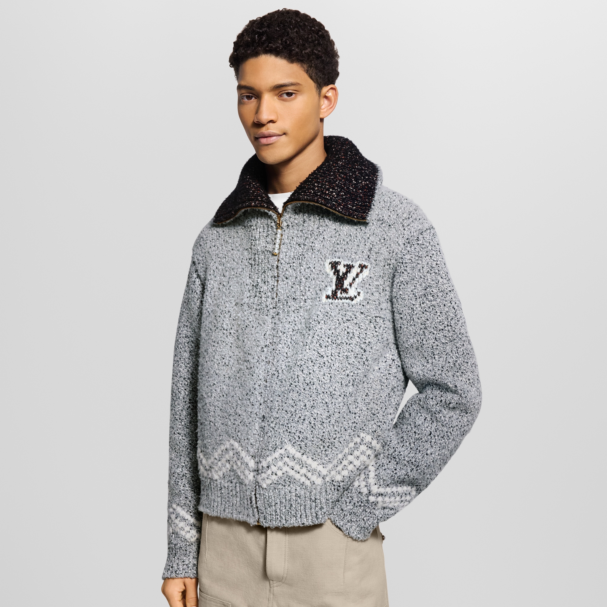  Ready-to-Wear All Ready-to-Wear Zippered Knitted Blouson | Louis Vuitton ® (Product zoom)