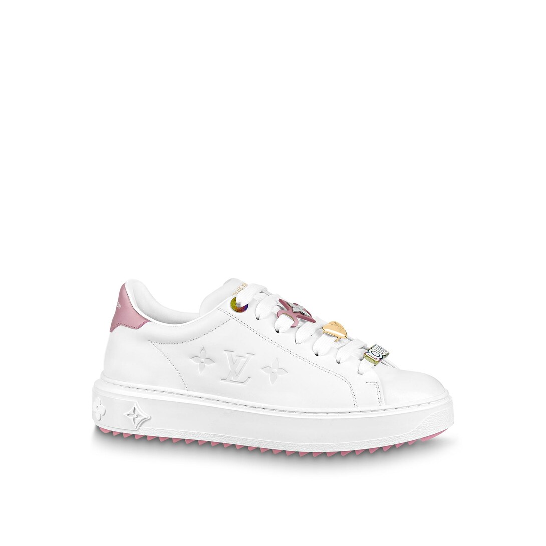 pink louis vuitton time out trainers