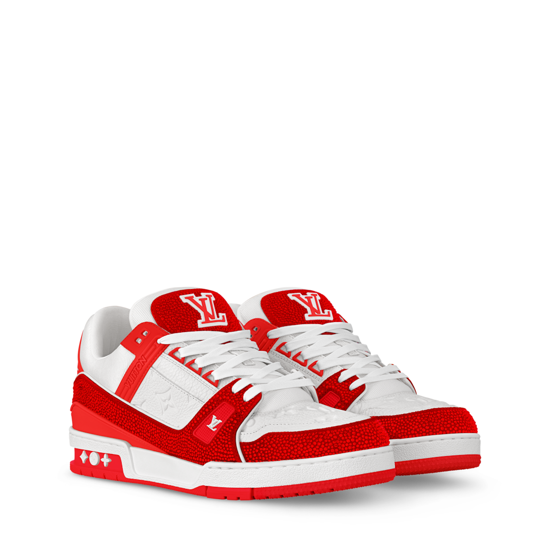 LOUIS VUITTON Low cut sneakers Main: Leather White red LV trainer line –  Japan second hand luxury bags online supplier Arigatou Share Japan