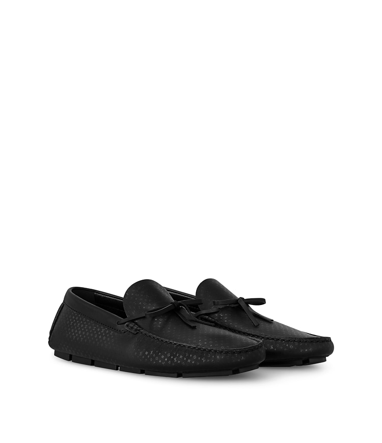 Louis Vuitton Black Leather LV Hardware Men’s Driver Loafers Louis Vuitton Black Leather Lombok Driving Loafers, Size 46  main image 3