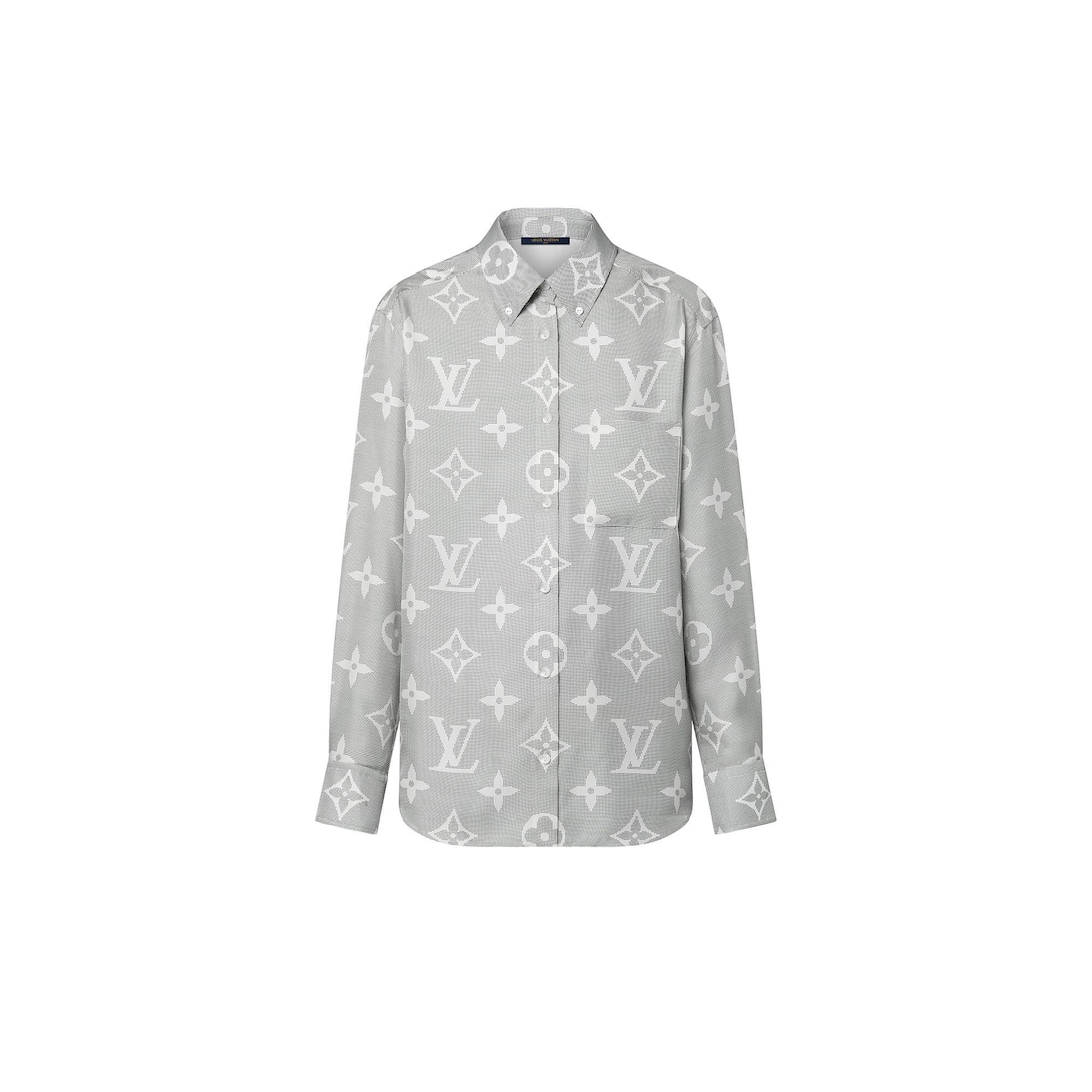 louis vuitton white collar shirt