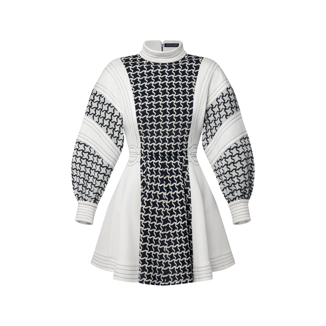 Honeycomb Jacquard Balloon Sleeve Dress - Women - Ready-to