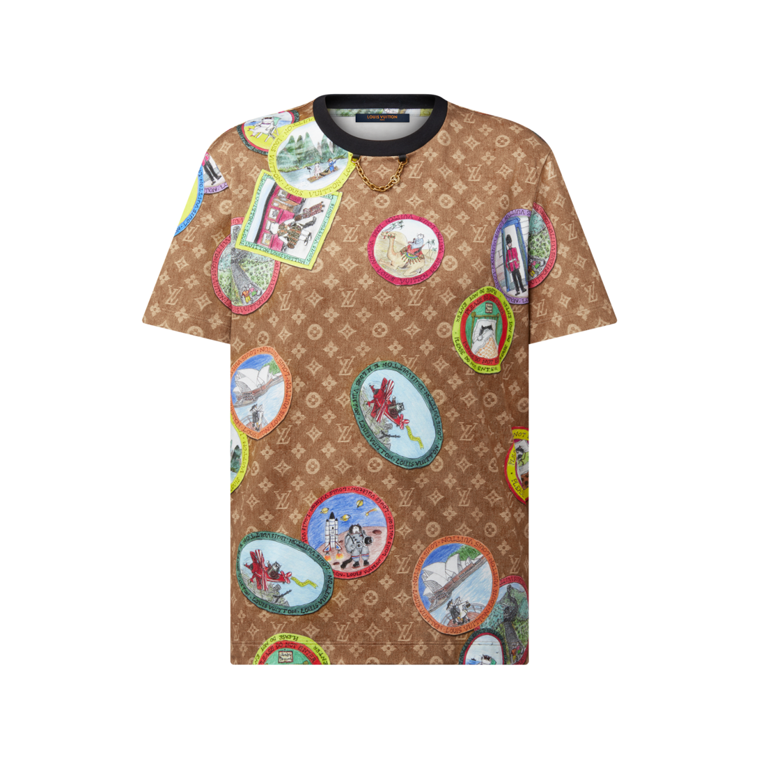 LOUIS VUITTON ドット柄 Tシャツ S。a Embroidered Signature Cotton T 