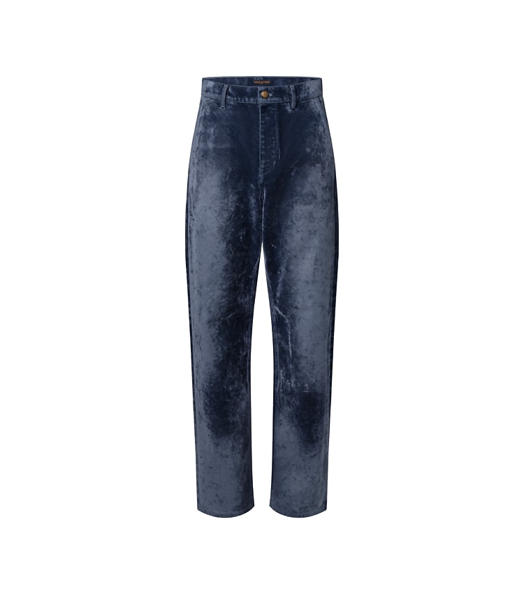 Velvet Denim Pants With Monogram Details - Men - Ready-to-Wear 