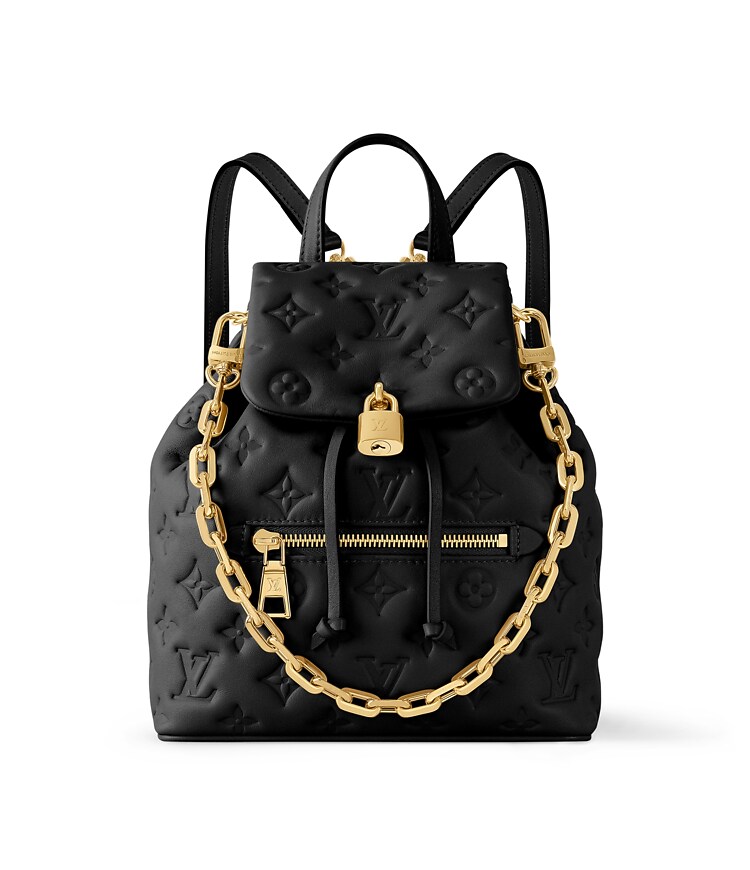 louis vuitton backpack women LOUIS VUITTON Coussin Backpack PM Black Coussin