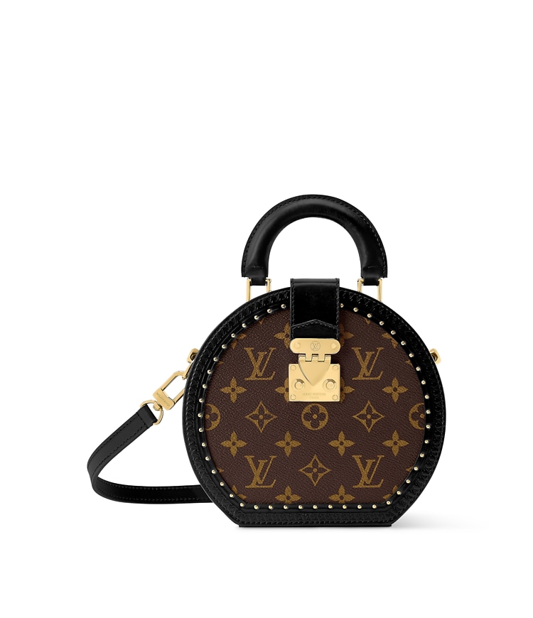 louis vuitton boite chapeau souple backpack MM monogram bag Practical Attachment Scratched Black Monogram Empreinte Boite Chapeau