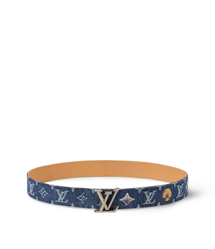 LV Dimension Monogram Denim Flower 35mm Reversible Belt 
