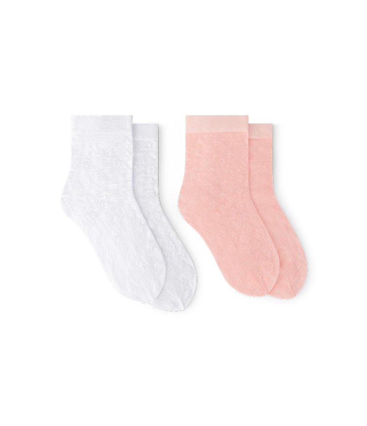 LOUIS VUITTON Monogram All Over Set Of Socks White Pink Not Applicable Acc. Size One Size LOUIS VUITTON Monogram All Over Set Of Socks White Pink Not Applicable Acc. Size One Size