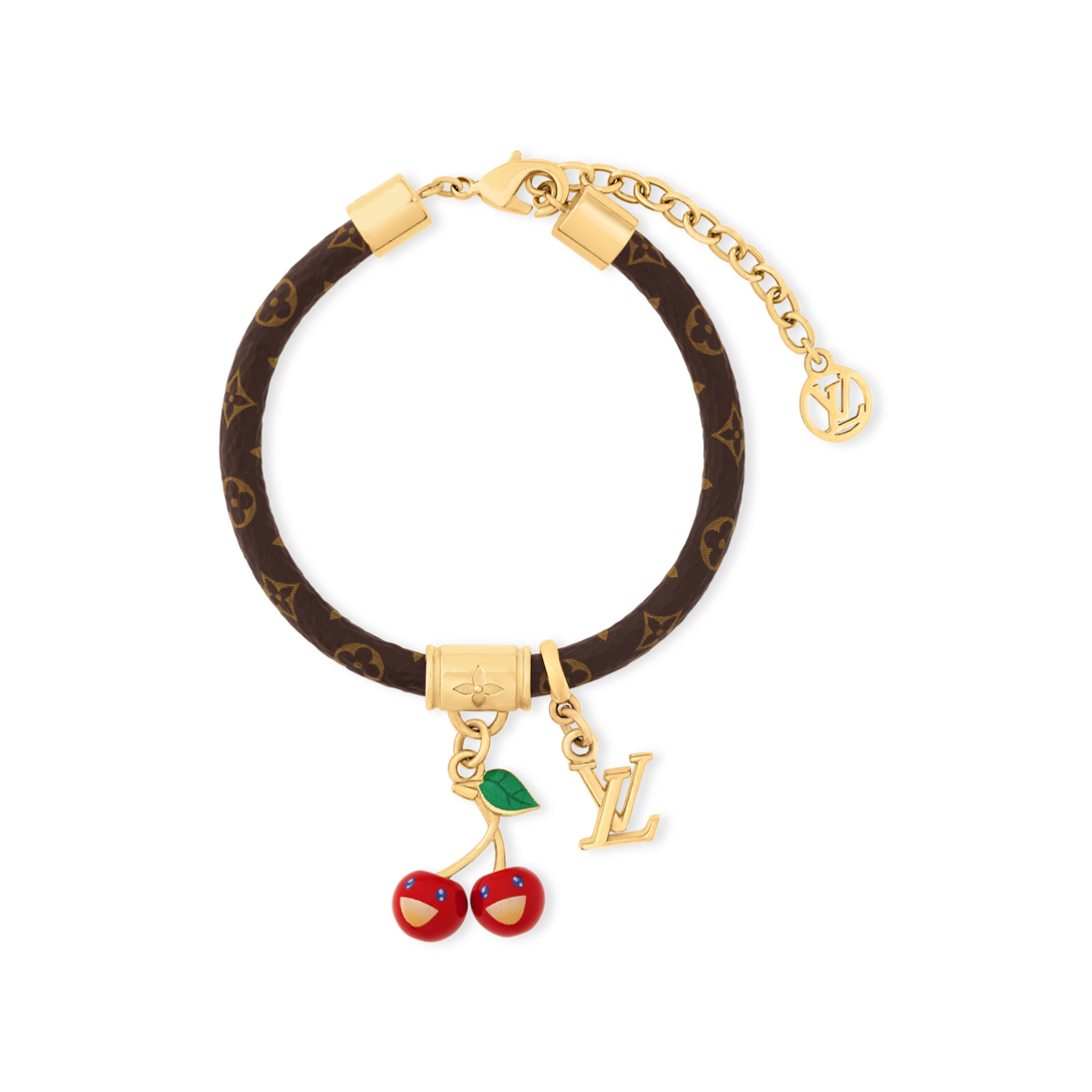 LOUIS VUITTON ピンク レザー ブレスレット LV x TM Cerise Bracelet 
