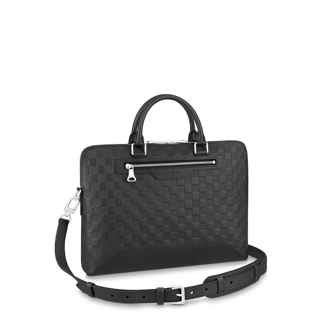 Damier Infini Avenue Avenue Soft Briefcase Black Louis Vuitton