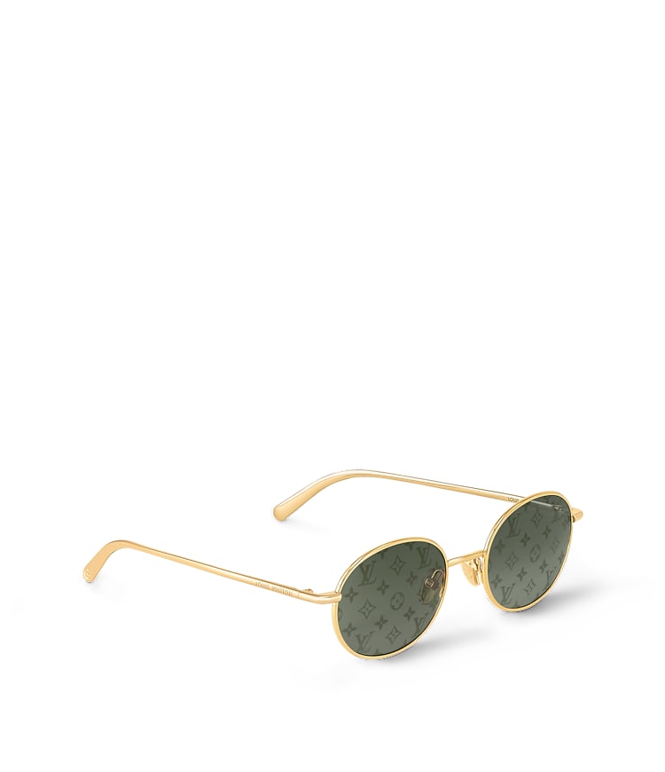Louis Vuitton Round Sunglasses Gold Tone Metal Monogram Rimless Mirrored Lenses LV Script Metal Round Sunglasses S00 - Women - Accessories  main image 2