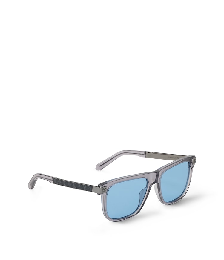 Louis Vuitton Sunglasses Gray Frame Logo Teardrop Monogram Blue Gradient Lenses Louis Vuitton Z1914U Sunglasses main image 2