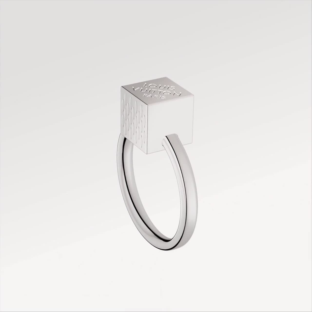 LV Cube Ring Silver S00 - Women - Fashion Jewelry | LOUIS VUITTON ® LV Cube Ring Silver S00 - Women - Fashion Jewelry | LOUIS VUITTON ®