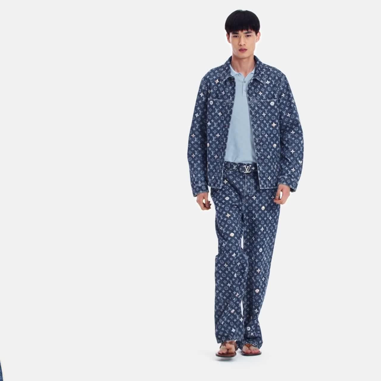 Monogram Embroidered Denim Overshirt - Men - Ready-to-Wear | LOUIS