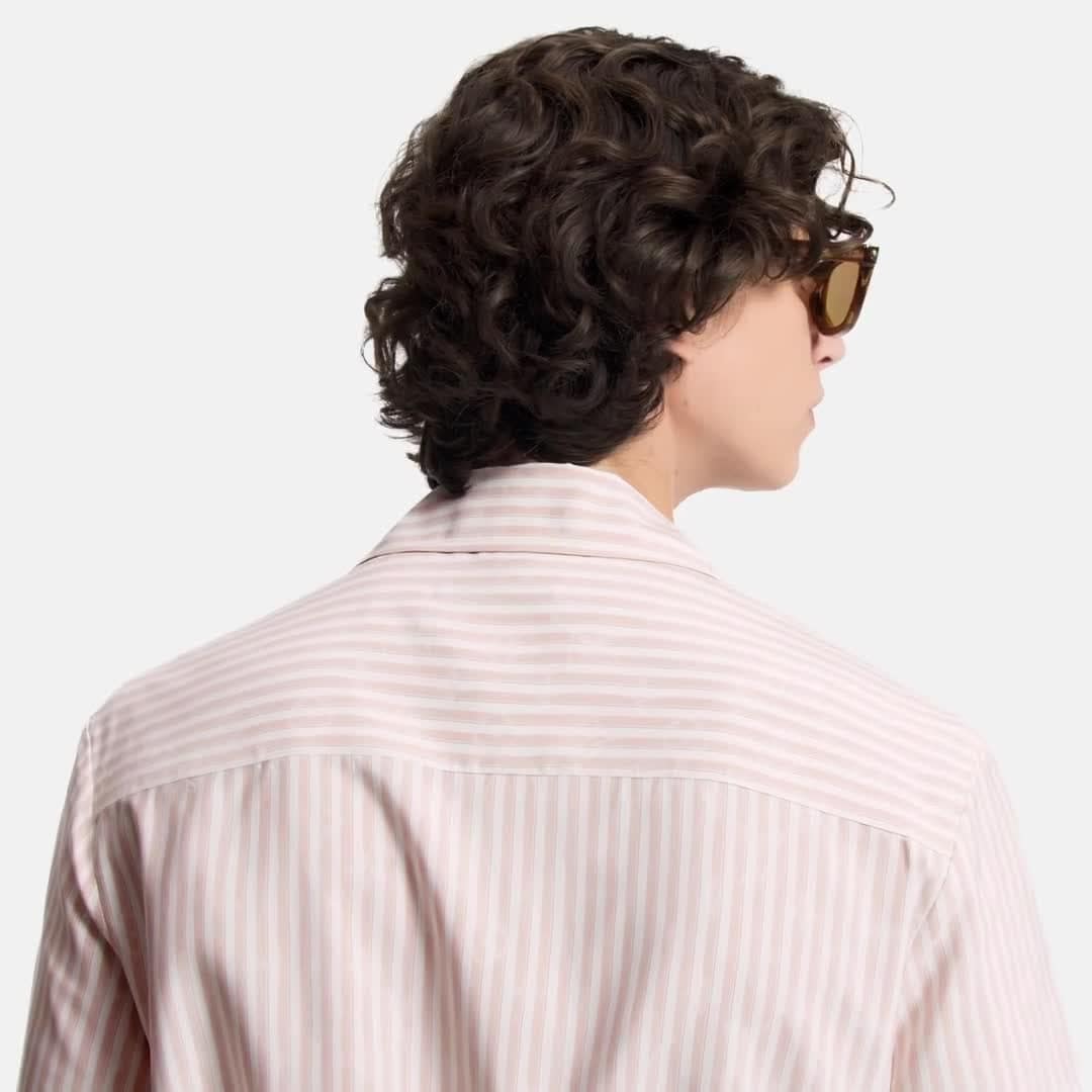 トップス LV Monogram Striped Silk Short-Sleeved Shirt - Men - Ready-to-Wear